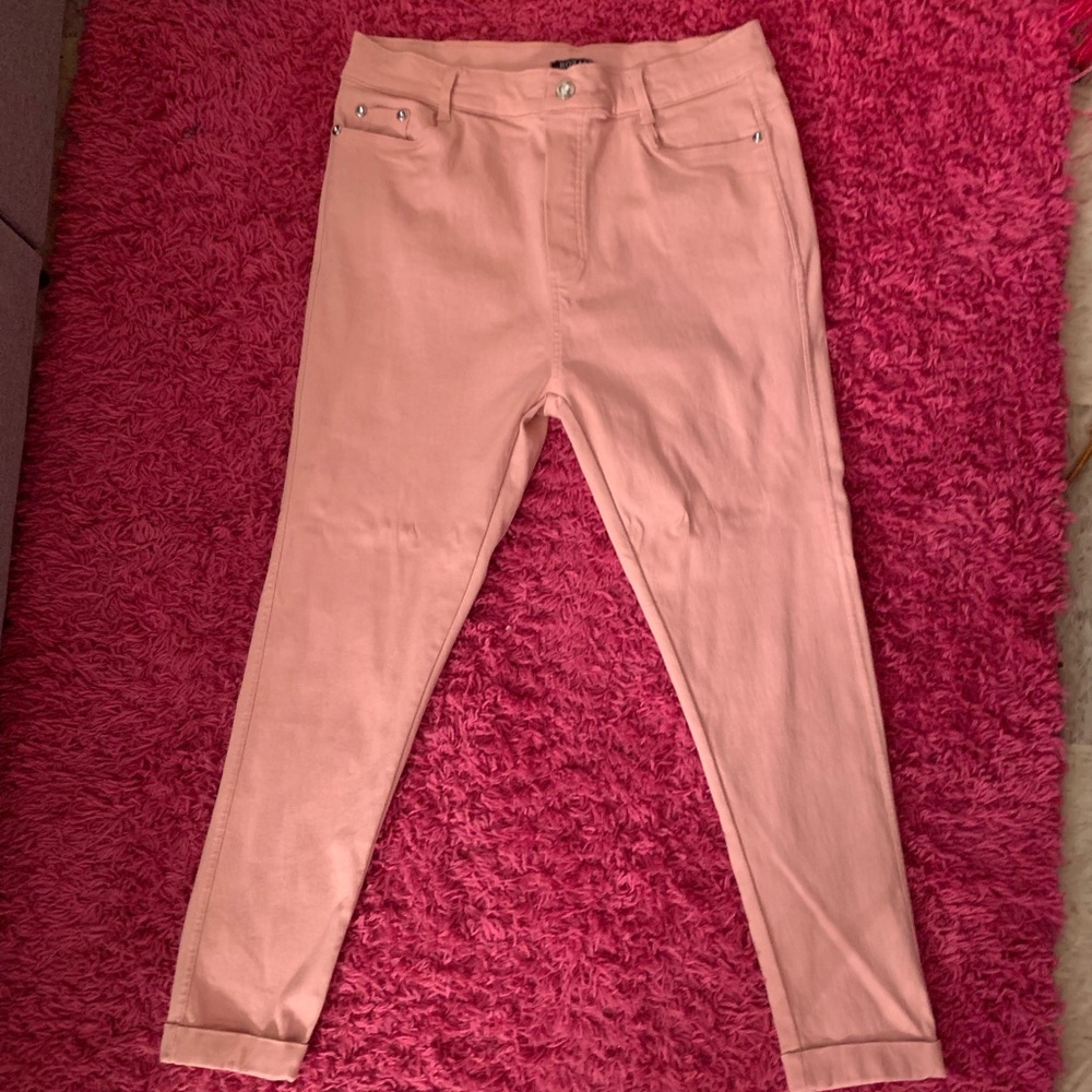 High waist pink pants